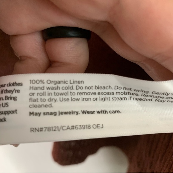 Eileen fisher Womens orange terracotta linen knit high neck cardigan S NEW - Picture 7 of 8